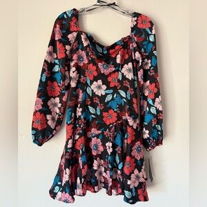 City Studio Floral Dress with Black Base